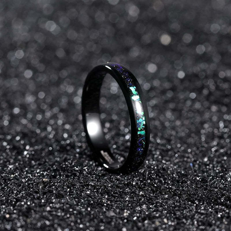 Galaxy Opal Inlay And Black Sand Unisex Ring-xinru