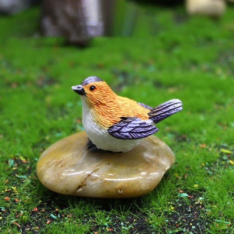 Figurines Simulation Cute Miniature Bird Resin Magpie Mini Dollhouse Decor-xinru