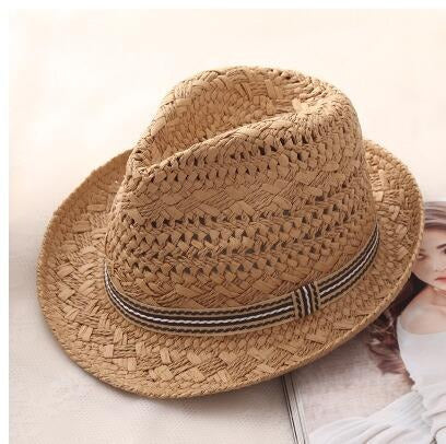 Men's Straw Fedora Vintage Panama Hat-xinru