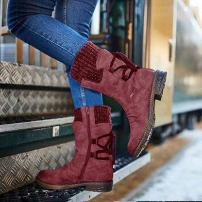 Women's Winter Warm Back Lace Up Snow Boots, 6 Colors-xinru shop
