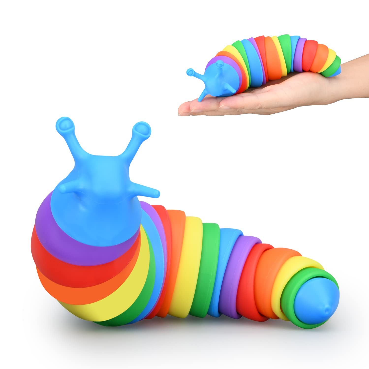 Fidget Slug Toy 3D Articulated Stretch Slug Fidget Toy tiktok toy,Relief Anti-Anxiety Slug Toy,Sensory Fidget Toys-xinru shop
