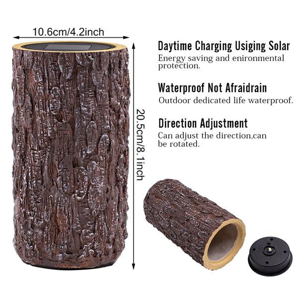 Solar Garden Stump Landscape Light Outdoor Decor-xinru