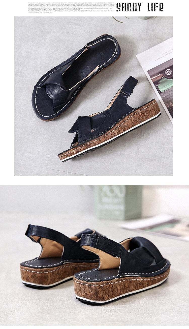 Women Weave Female Causal  Platform Wedges Sandals-xinru
