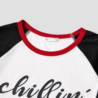 Plus Size Christmas Snowman Face and Letter Print Family Matching Long-sleeve Pajamas Sets-xinru shop