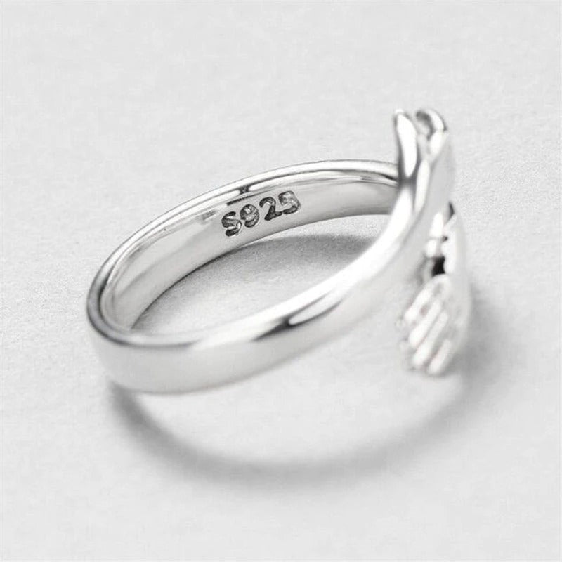 Women Sterling Silver Adjustable Love Hug Ring-xinru