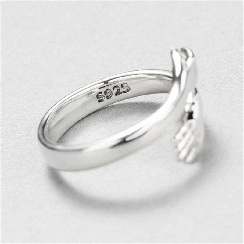 Women Sterling Silver Adjustable Love Hug Ring-xinru