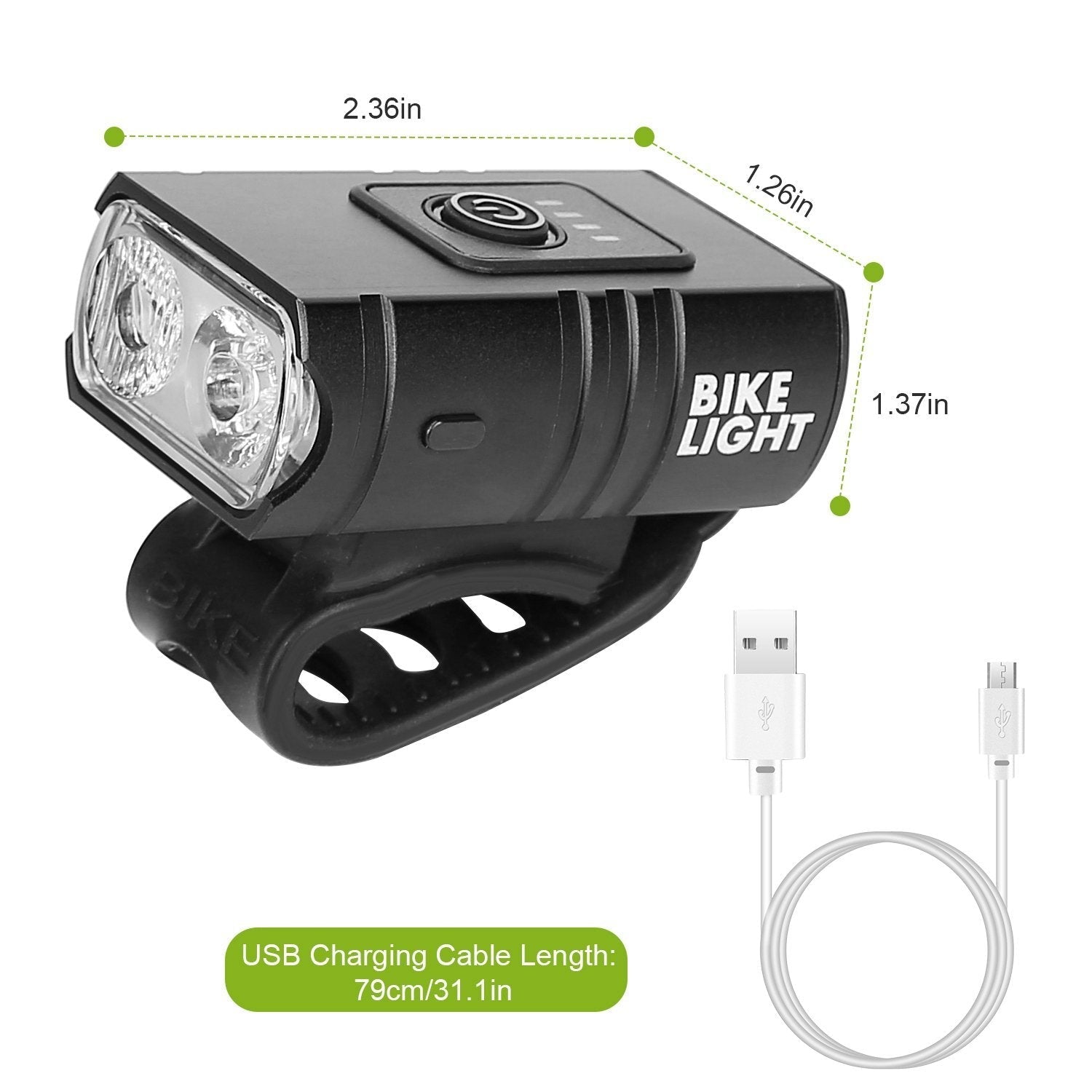 Bike Front Light Rechargeable Handlebar Head Light-xinru