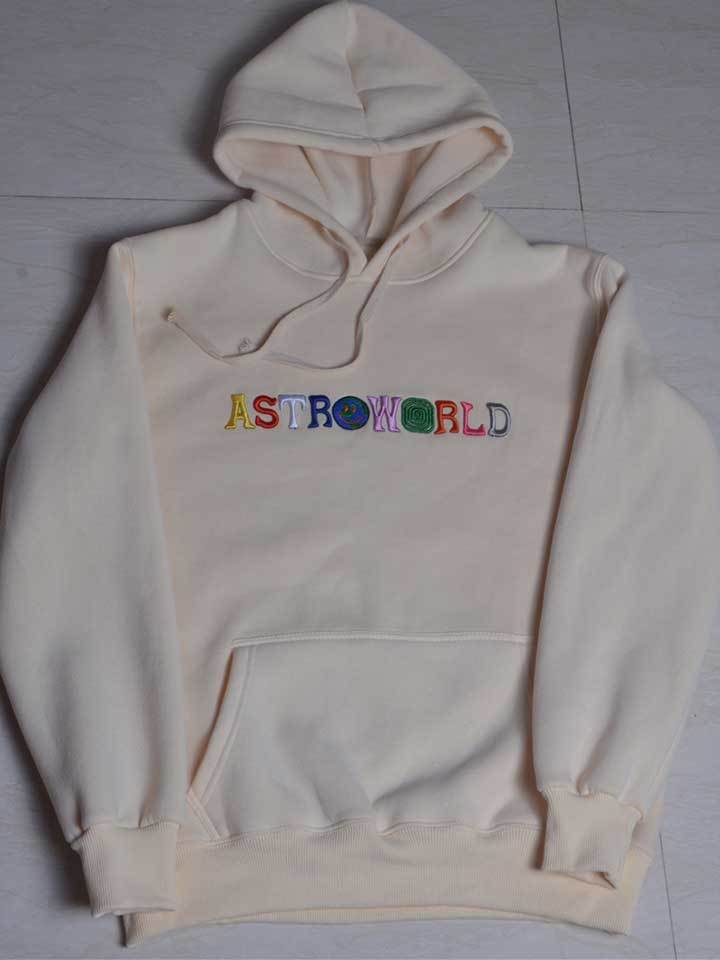 Astroworld Embroidered Rainbow Letter Hoodie-xinru
