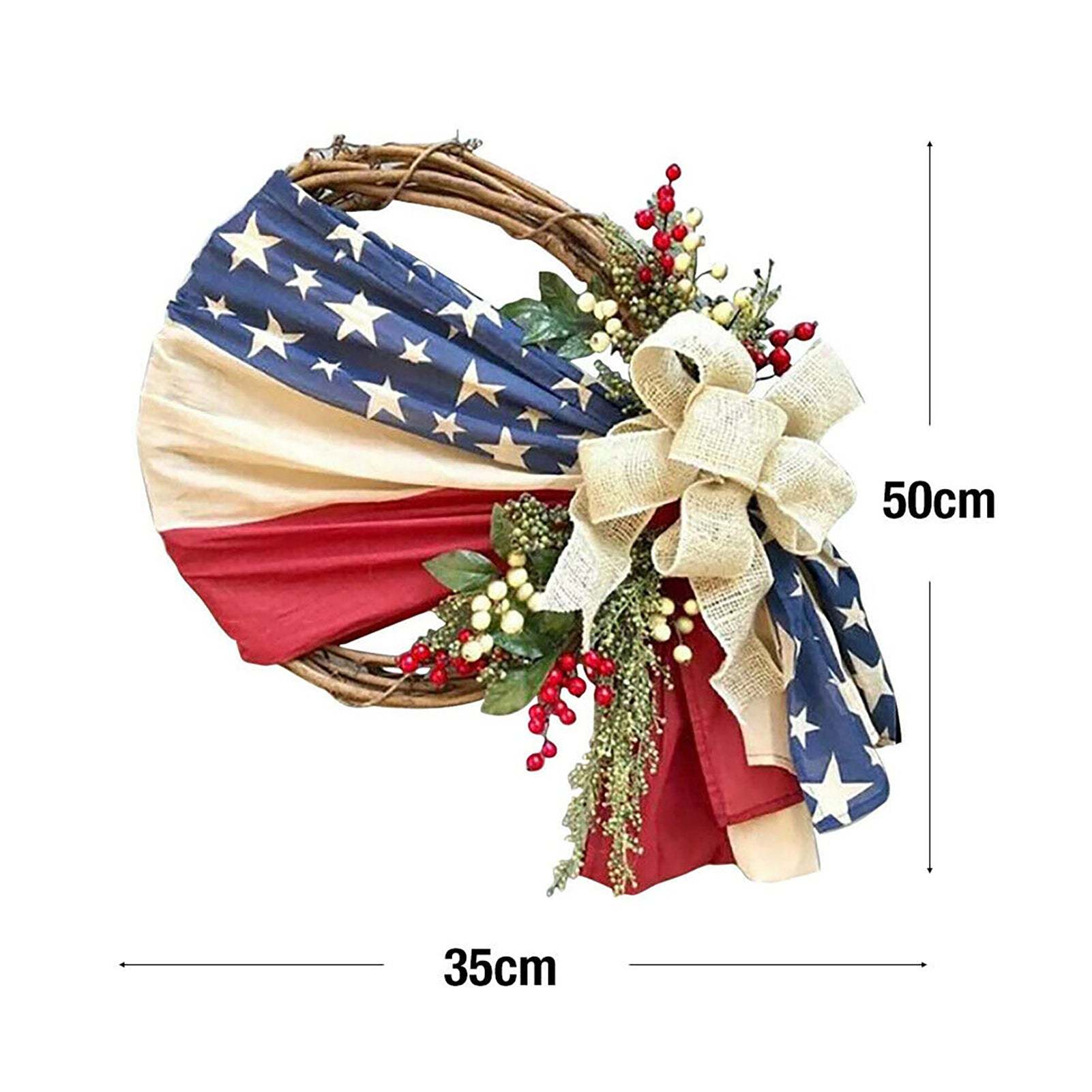 Independence Day Patriotic Wreath Door Decoration-xinru