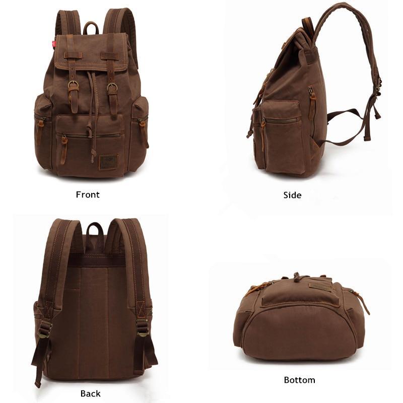 Vintage Travel Canvas Rucksack Backpack-xinru