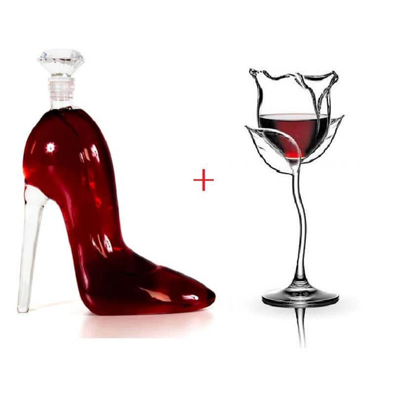 Glass High Heels Wine Container Vodka Wine Container Wine Pourer-xinru