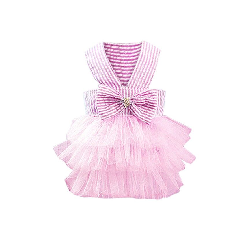 Cute Dog Clothes for Females | Stripe Dog Skirt | Dog Dress with Bow-xinru