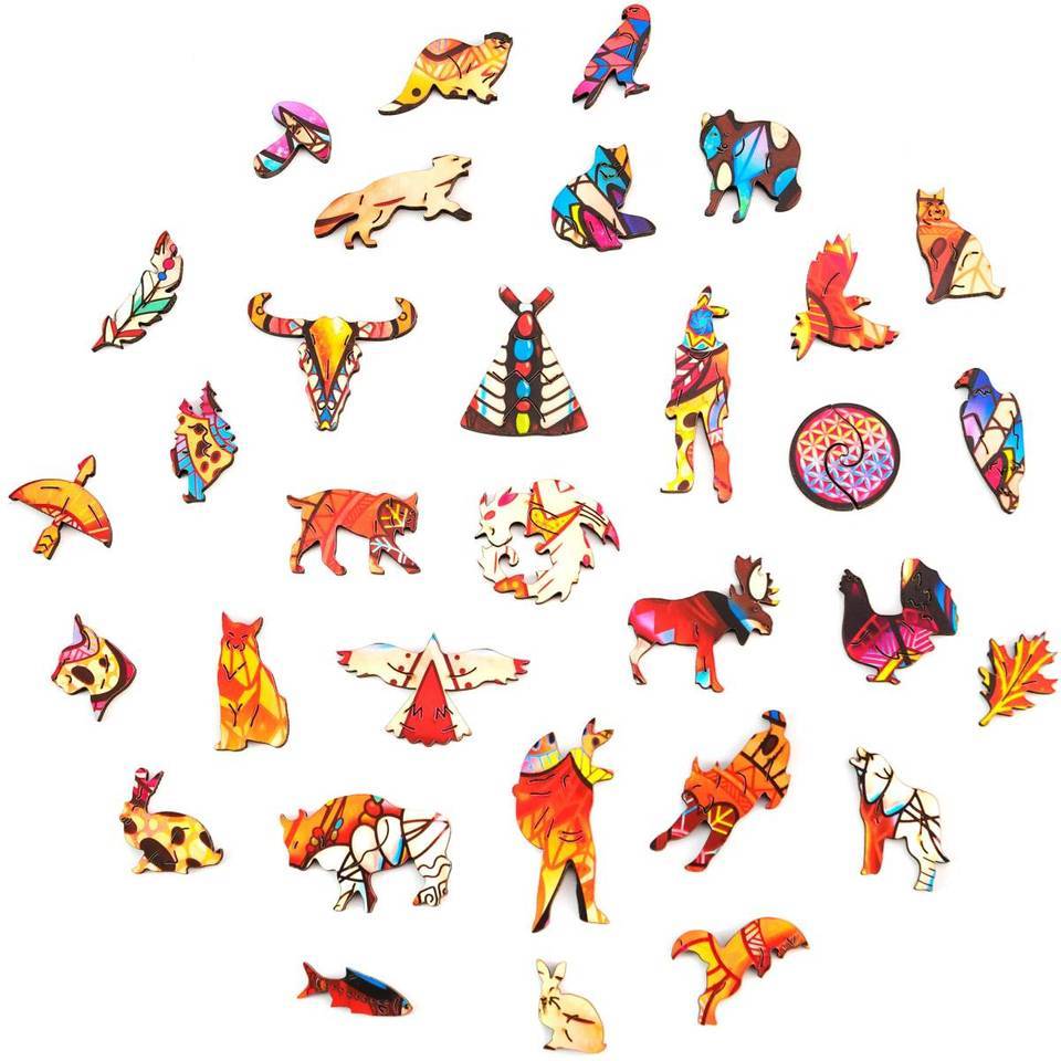 Gentle Lynx Wooden Jigsaw Puzzle With Box-xinru