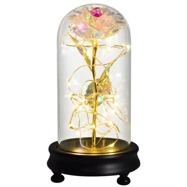 Colorful LED Crystal Glass Rose Lantern-xinru