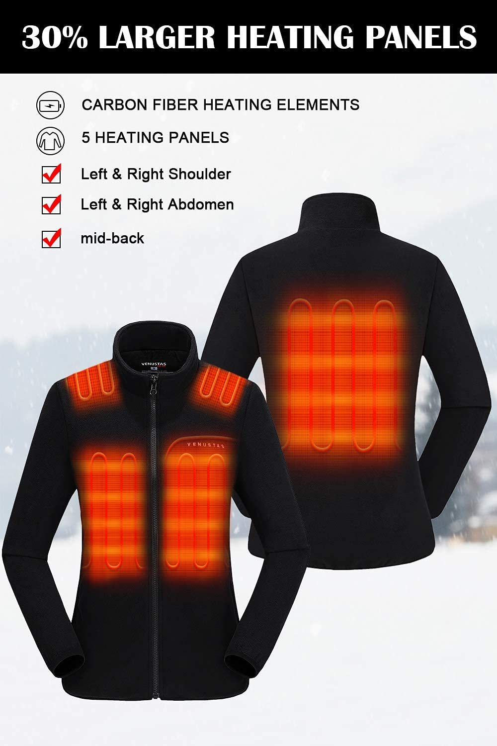 Women's 3-in-1 Heated Jacket with Battery Pack 7.4V-xinru shop