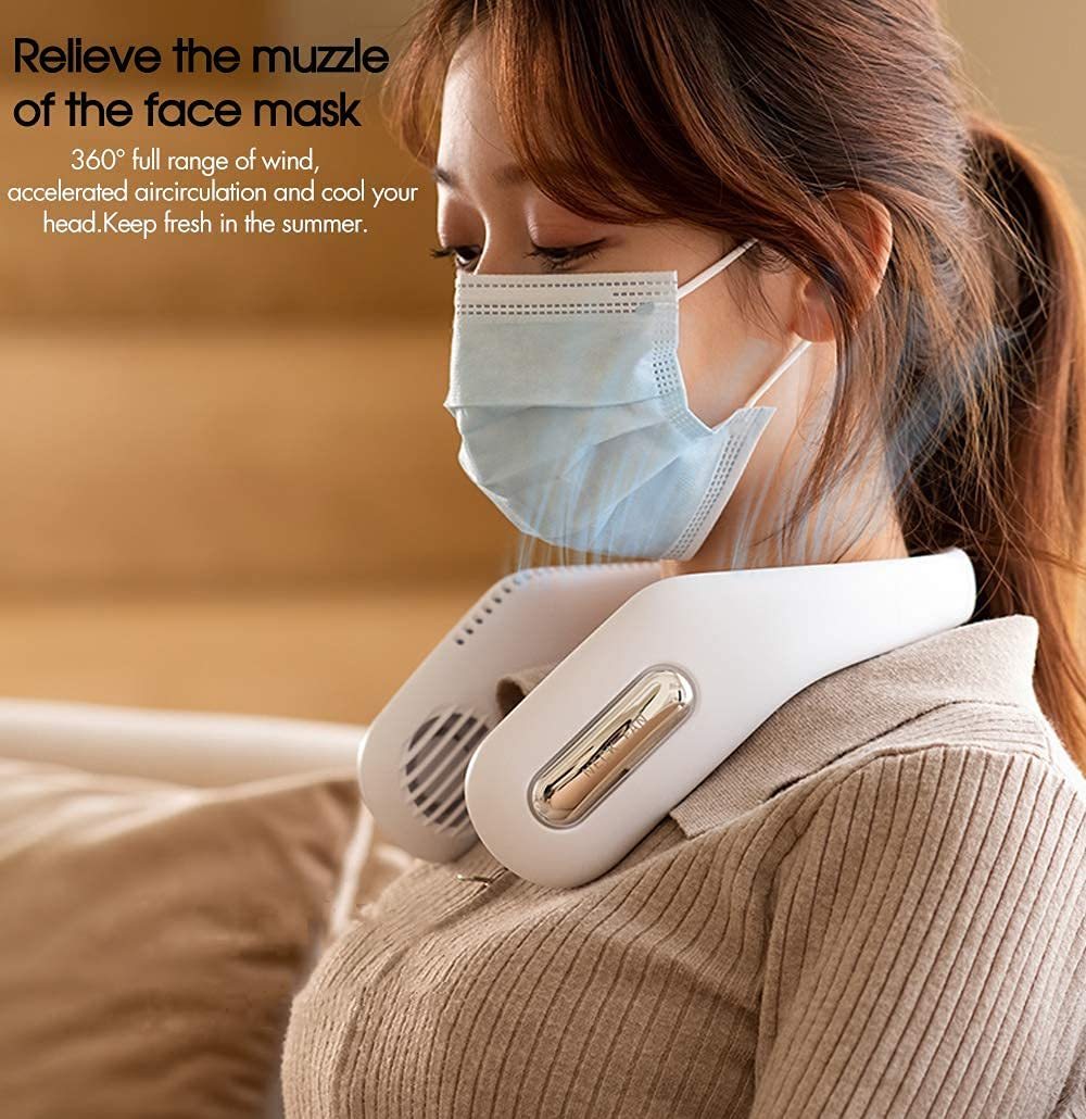 Outdoor USB Rechargeable Bladeless Neck Fan-xinru