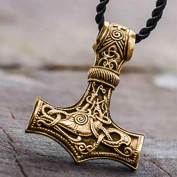 Solid Back Mjolnir - Sterling Silver or Gold-xinru shop