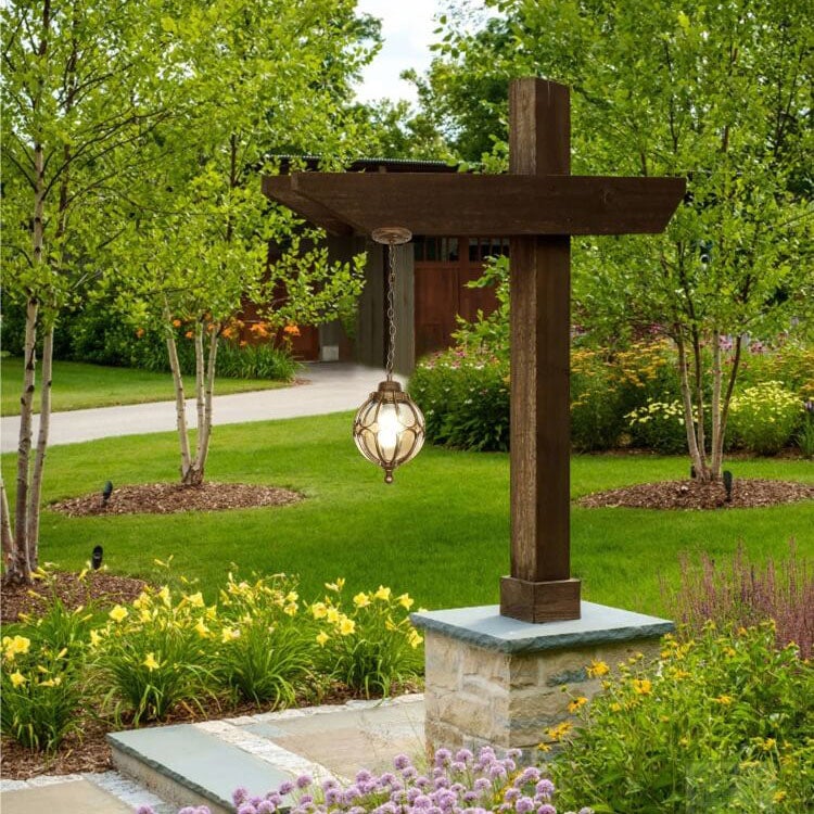 European Retro Spherical 1-Light Outdoor Waterproof Pendant Light-xinru