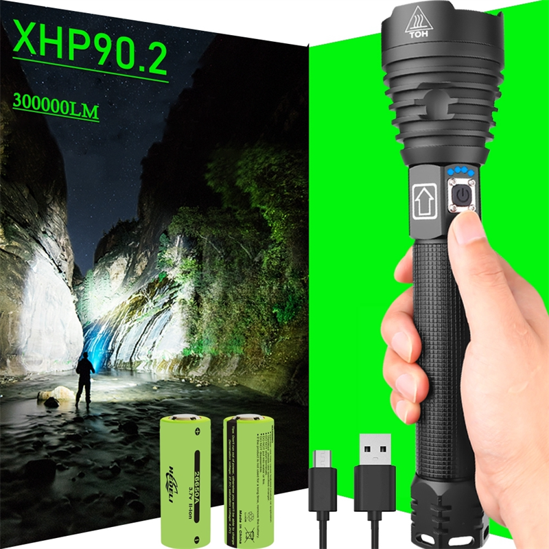 120,000 Lumens Outdoor Waterproof Powerful Flashlight USB Charging-xinru