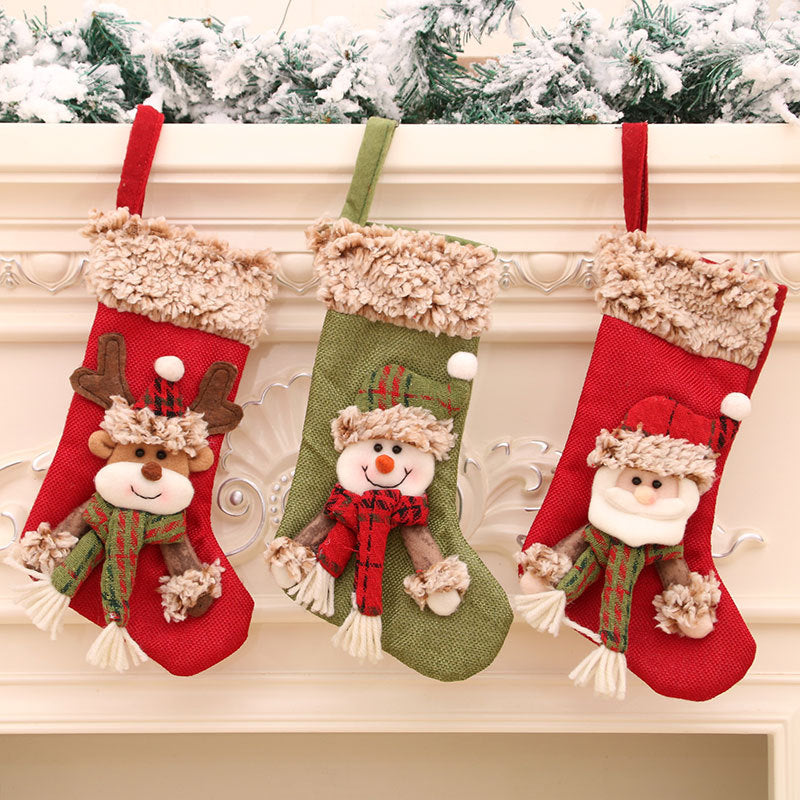 3D Christmas Stockings Candy Gifts Bag Hanging Ornaments Christmas Decoration-xinru shop