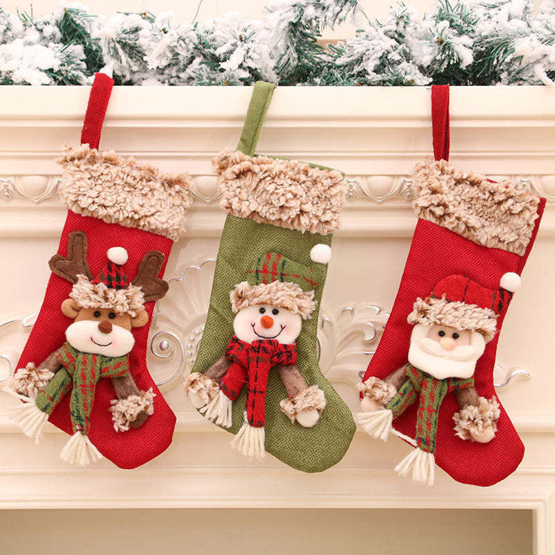 3D Christmas Stockings Candy Gifts Bag Hanging Ornaments Christmas Decoration-xinru shop
