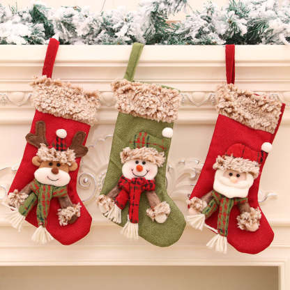 3D Christmas Stockings Candy Gifts Bag Hanging Ornaments Christmas Decoration-xinru shop