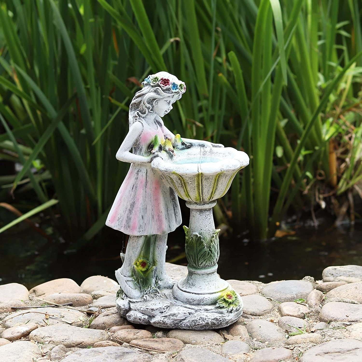 Fairy Garden Statue, Solar Garden Angel Figurine Outdoor Decoration-xinru