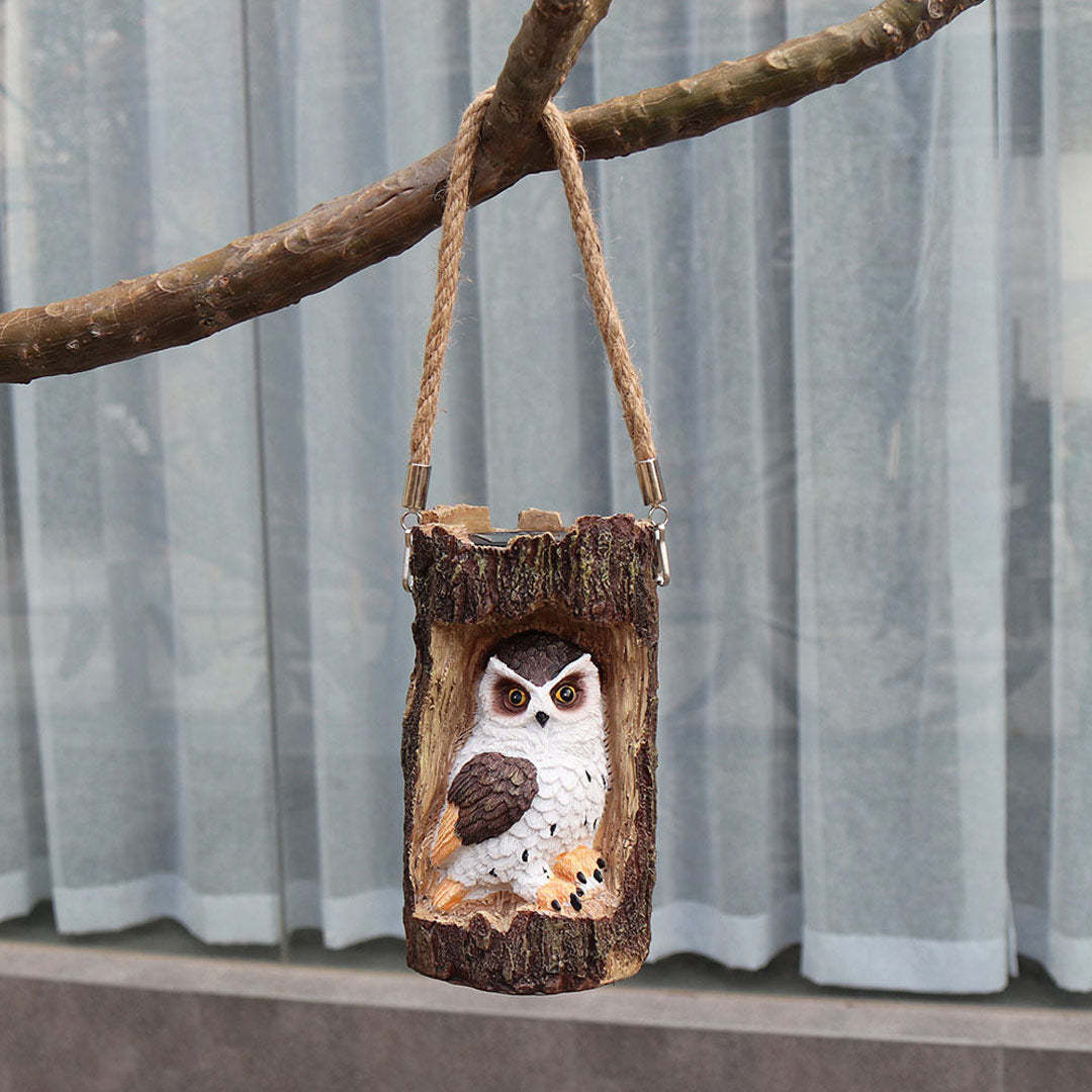 Solar Owl Garden Decorations LED Waterproof Hanging Lanterns-xinru