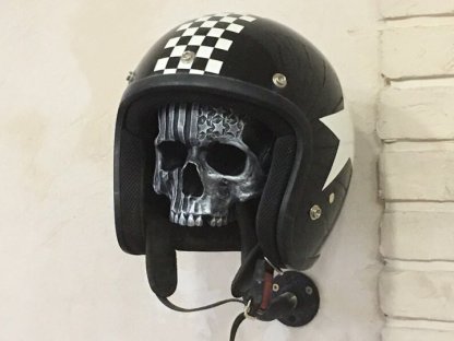 Motorcycle Helmet Skull With Beard Helmet Rack Gift For Bikers-xinru