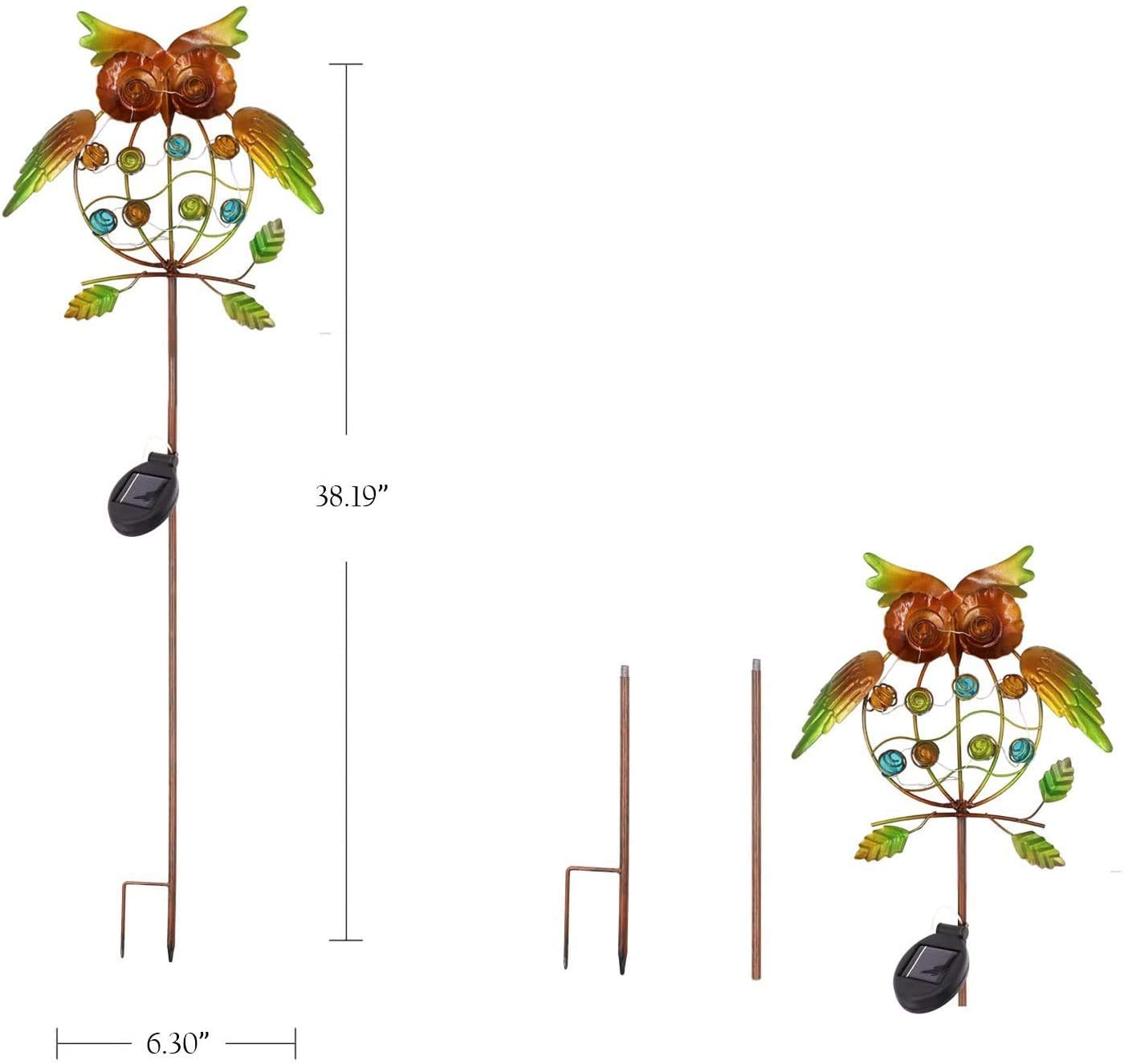 Creative Metal Owl Solar Lights Outdoor Garden Animal Decoration-xinru