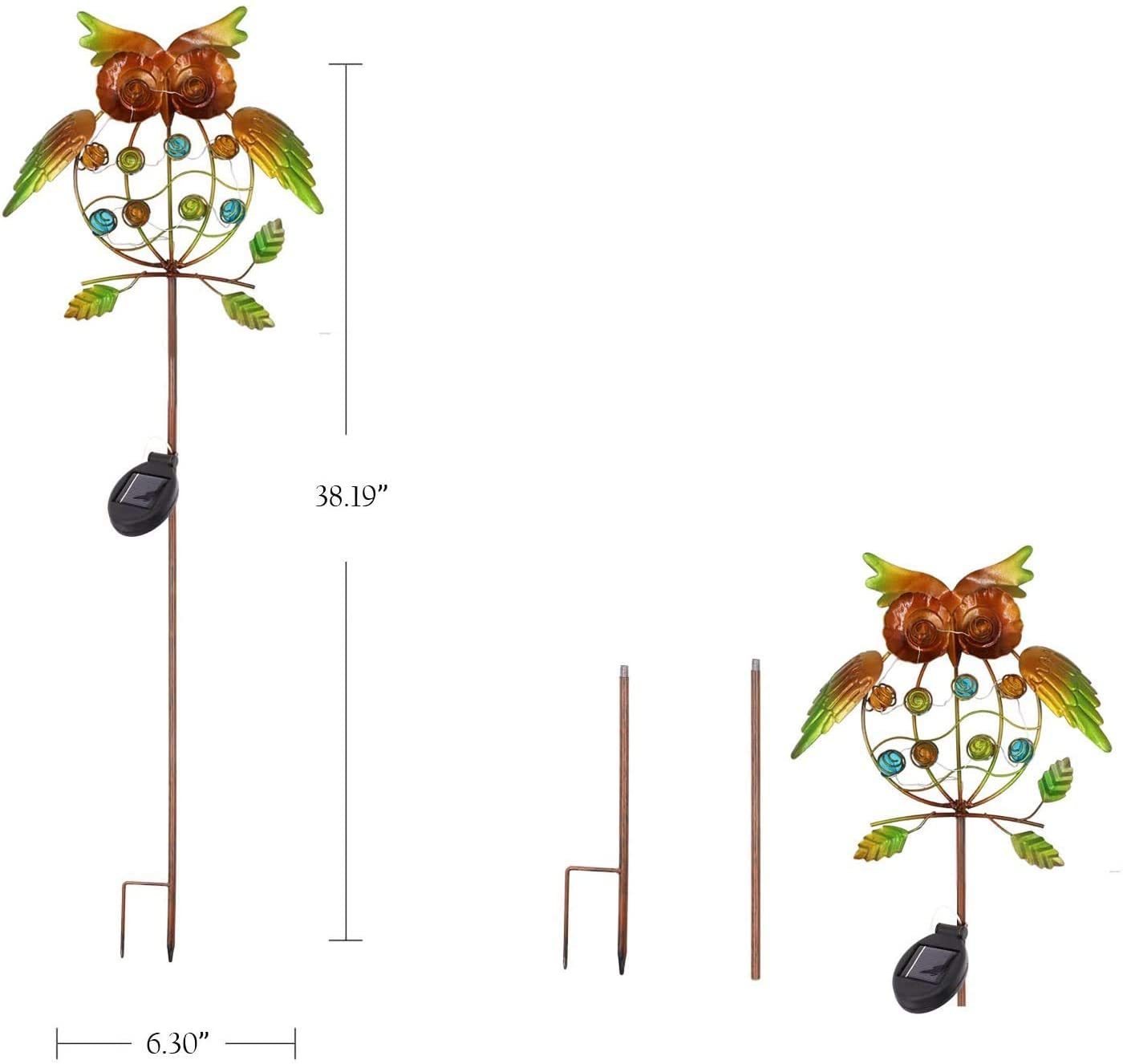 Creative Metal Owl Solar Lights Outdoor Garden Animal Decoration-xinru