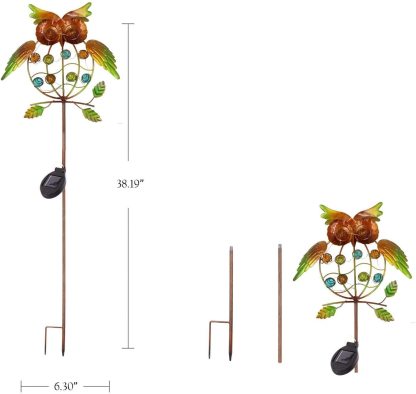 Creative Metal Owl Solar Lights Outdoor Garden Animal Decoration-xinru