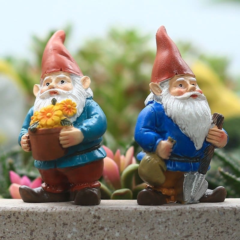 Desktop Ornament Garden Gnome Statue Resin Figurines Set Funny Swedish Dwar-xinru