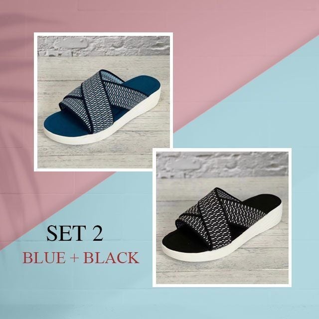 Women's Up-gradation-Stretch Cross Slide Sandals-xinru