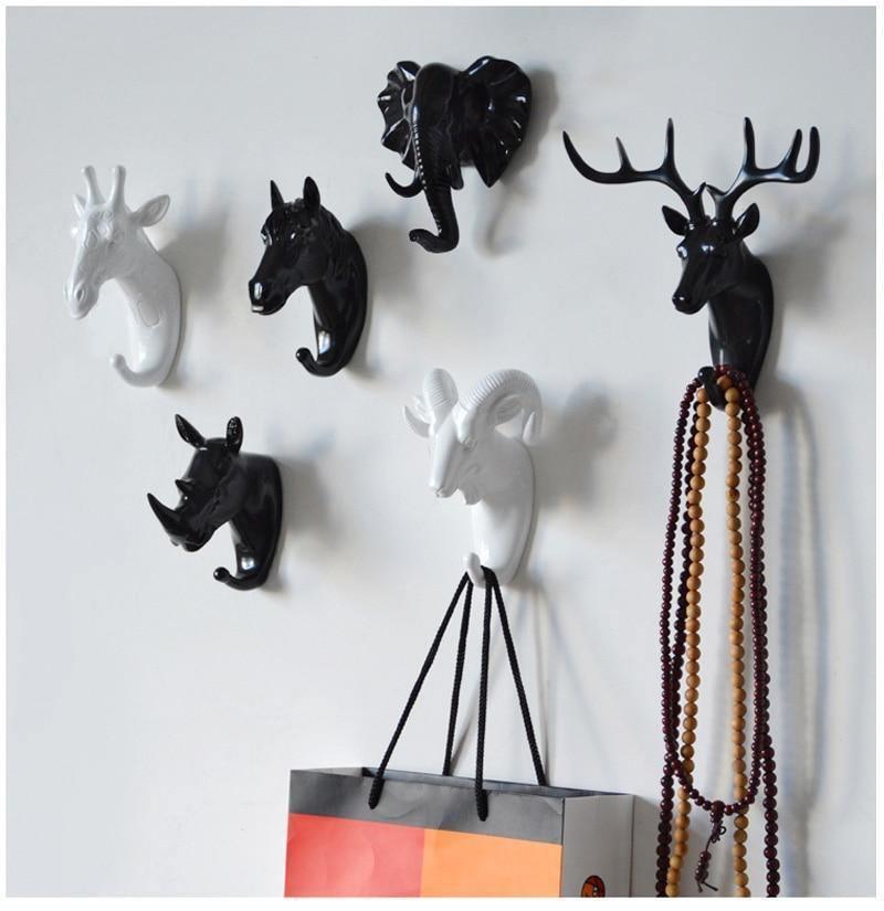 Home Decoration Nordic Multifunctional Deer Head Animal Free Punch Hook-xinru