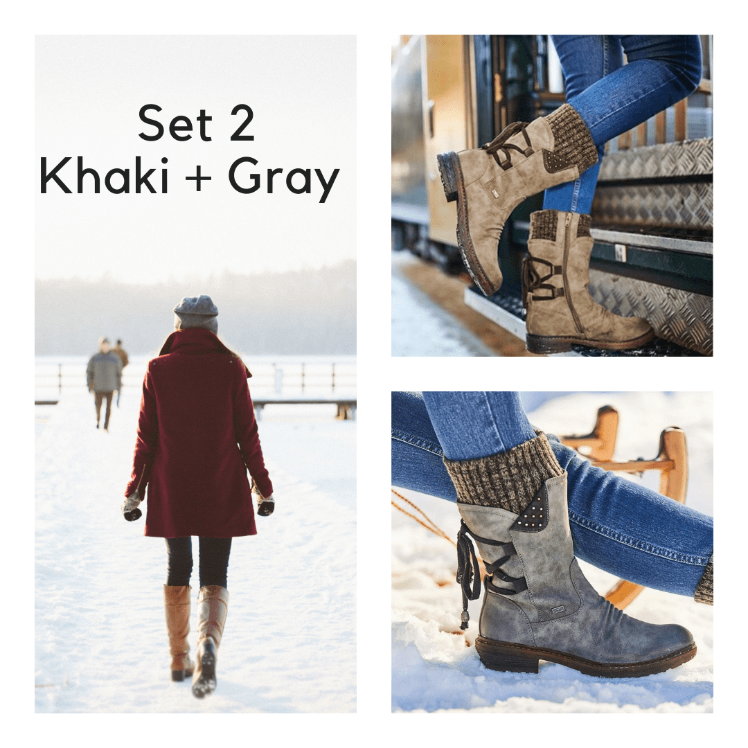 Women's Winter Warm Back Lace Up Snow Boots, 6 Colors-xinru shop