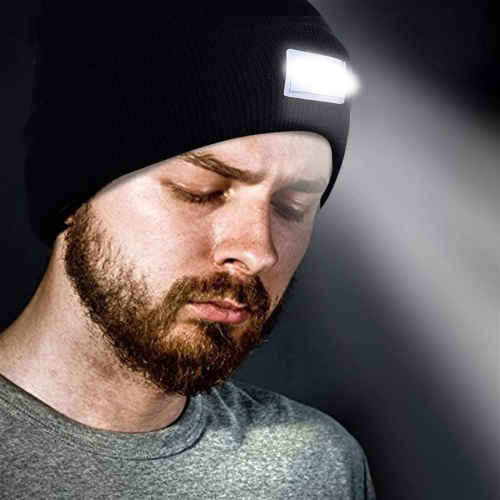 LED Headlight Warm Knitted Hat-xinru
