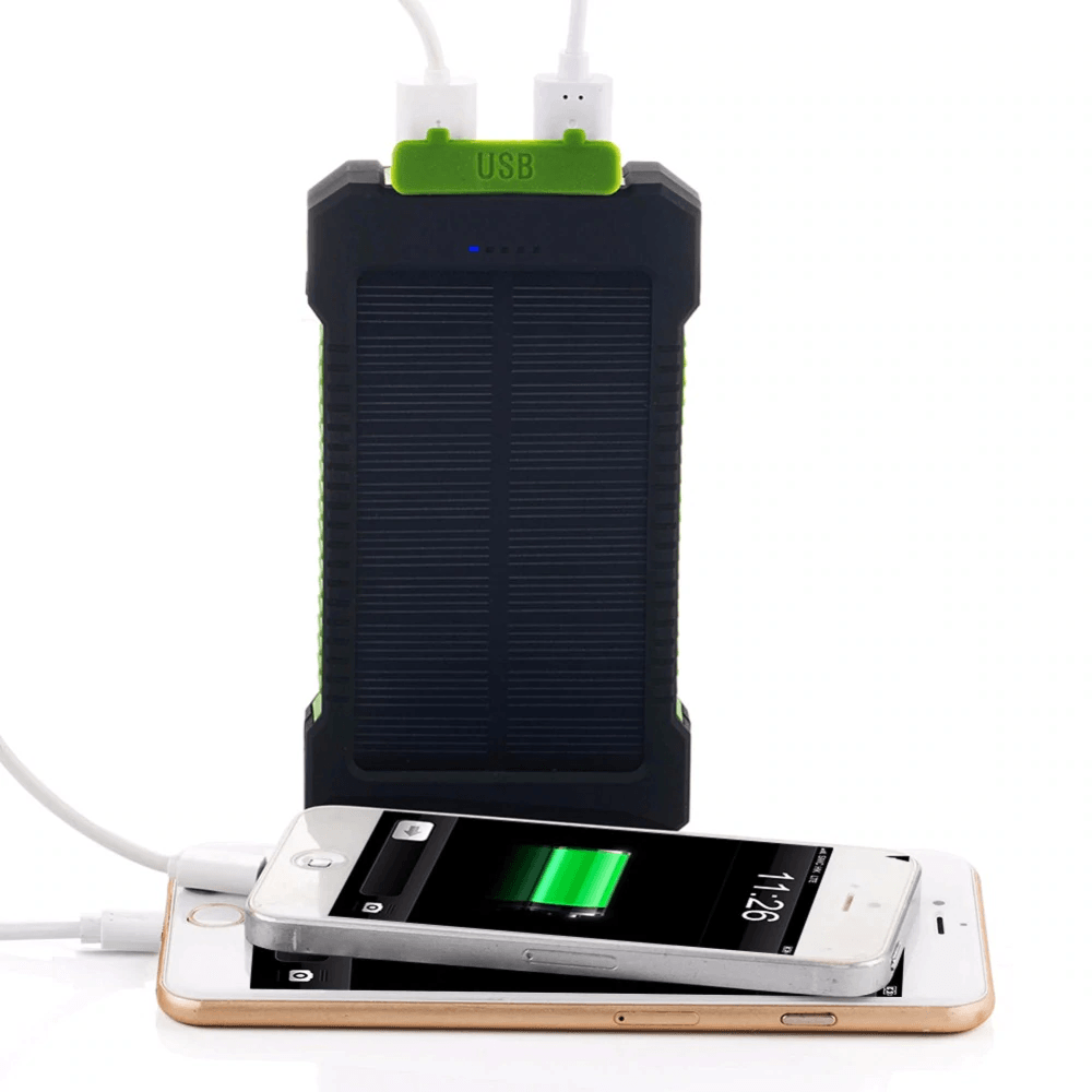 20000mAh Dual-USB Waterproof Solar Portable  Compass Battery Charger-xinru