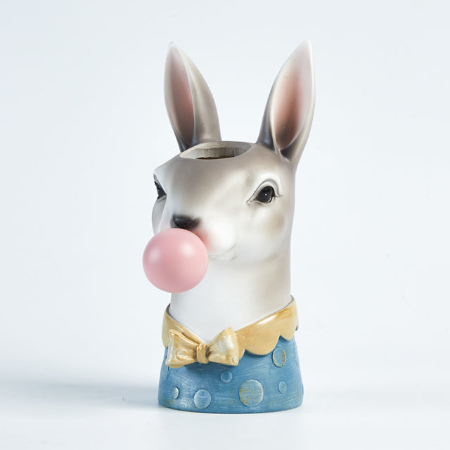 Creative Interesting Cartoon Animal Head Flowers Plant Pot-xinru
