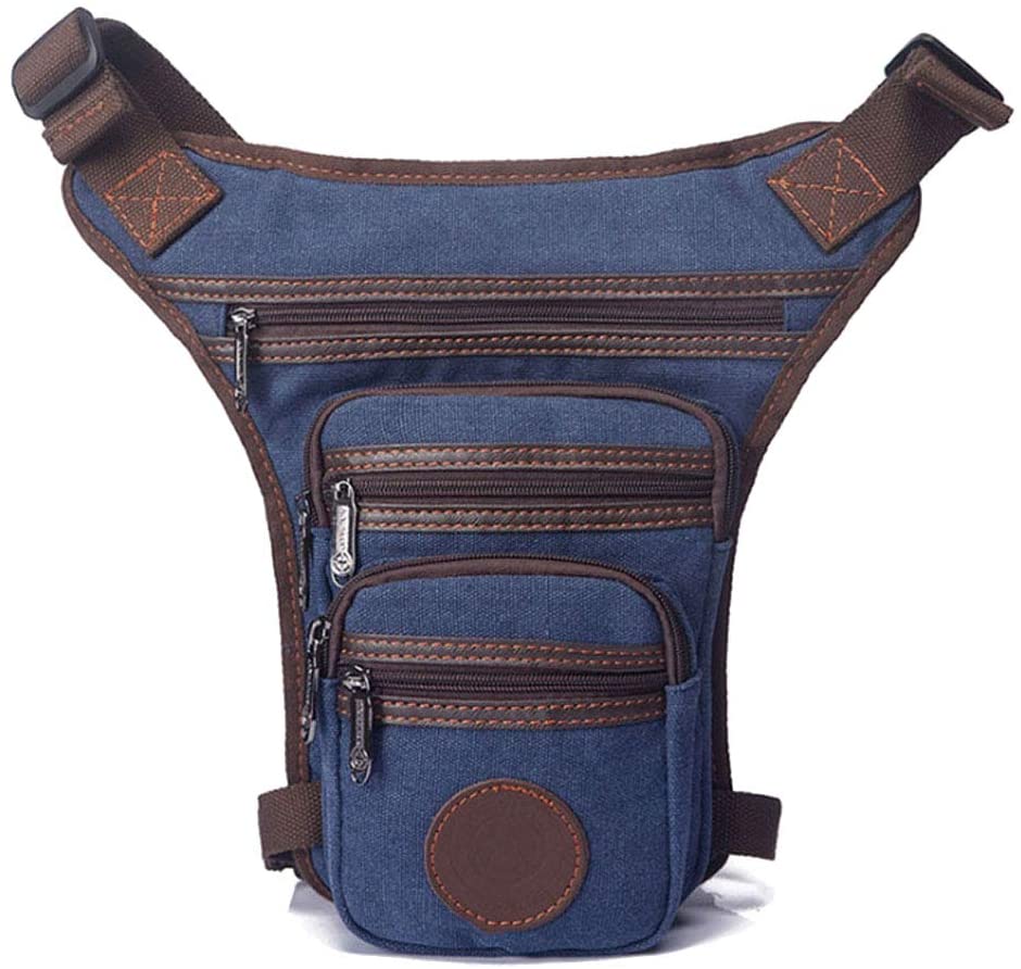 Canvas Drop Leg Bag Outdoor Waist Pack Thigh Bag Pocket-xinru