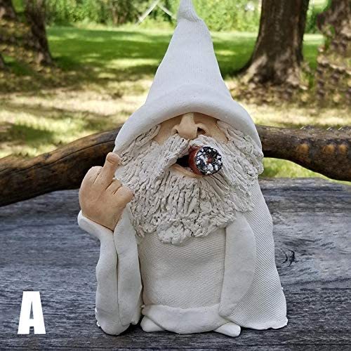 Naughty Smoking Big Tongue Gnome Wizard Ornament For Outdoor Garden Lawn-xinru
