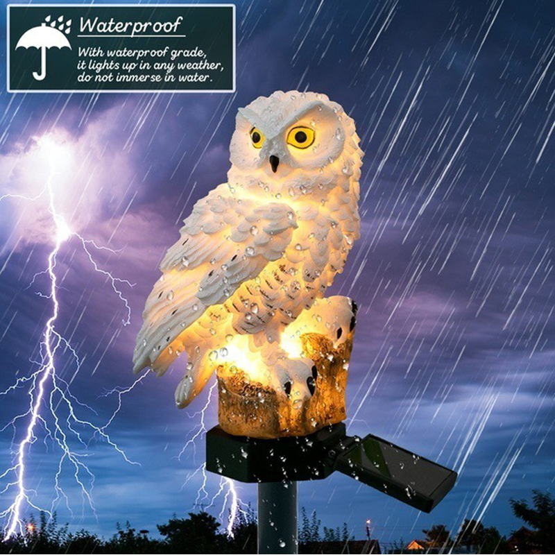 Solar Garden LED Light Owl Animal Elf Lawn Decoration-xinru