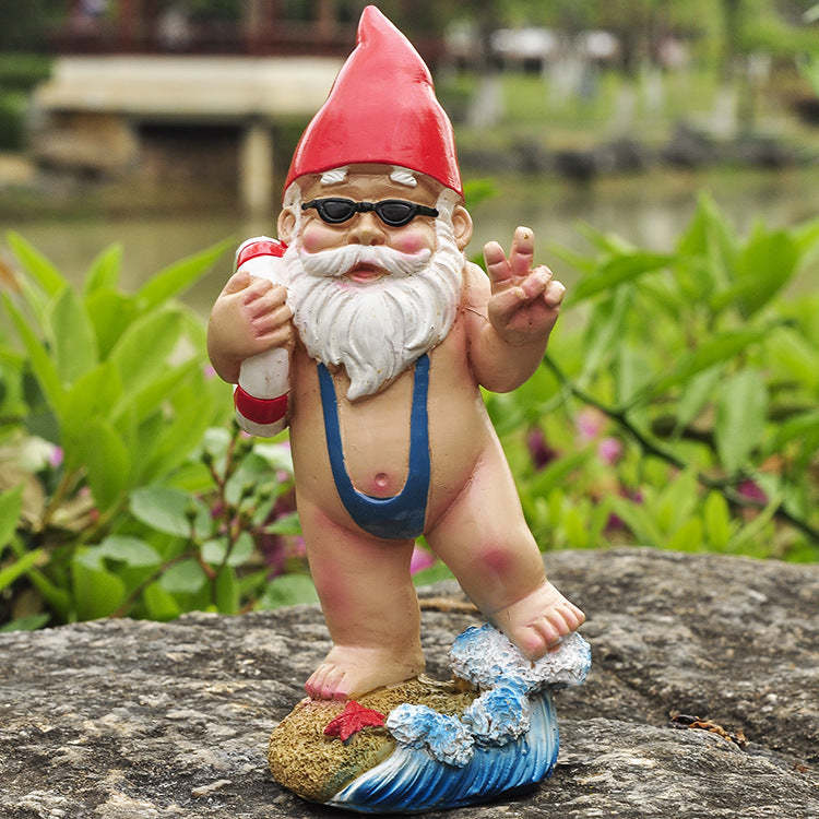 Summer Surf Gnome Garden Statue Little Resin Dwarf-xinru