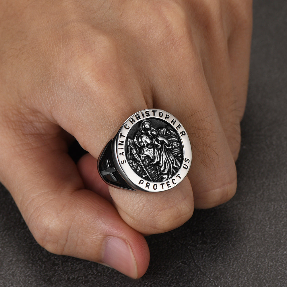 St. Christopher Ring Patron Saint of Travellers Ring-xinru