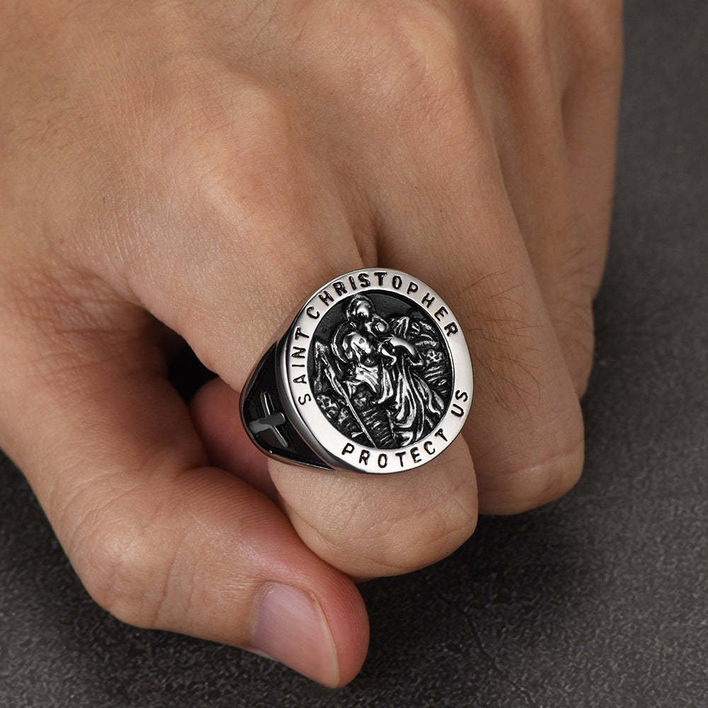 St. Christopher Ring Patron Saint of Travellers Ring-xinru