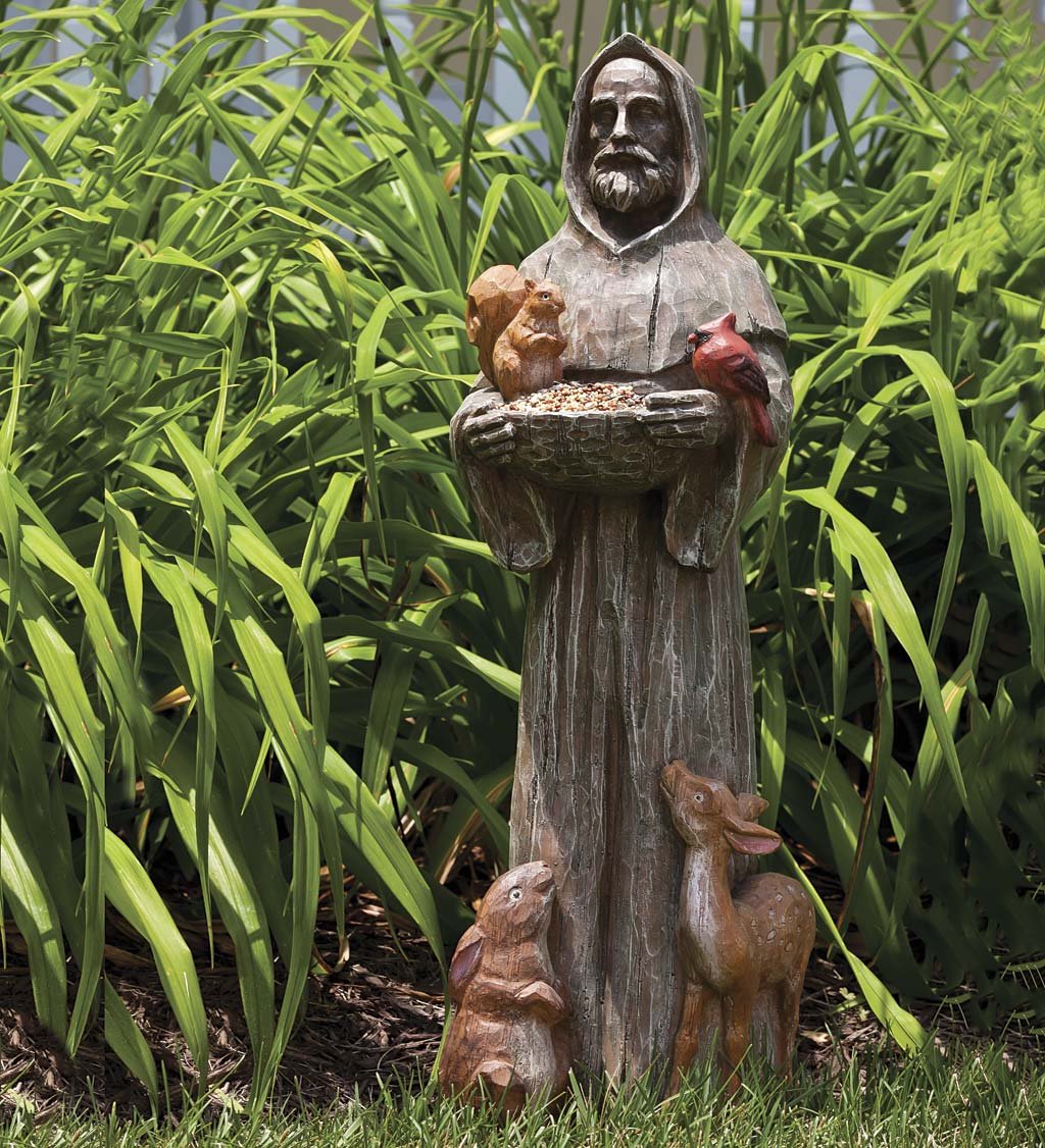 St. Francis And Friends Garden Statuary  Bird Feeder-xinru