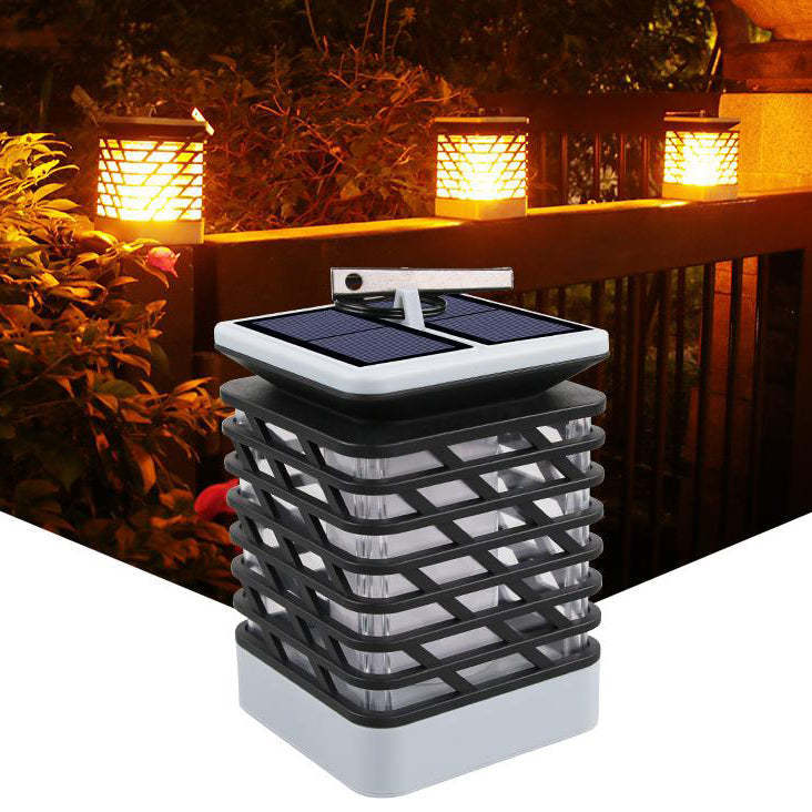 Solar Flame Torch Light Square LED Garden Lawn Decorative Hanging Light-xinru
