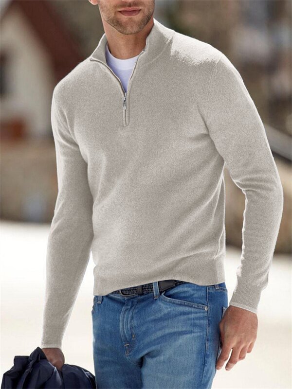 Men's Cashmere Zipper Sweater-xinru