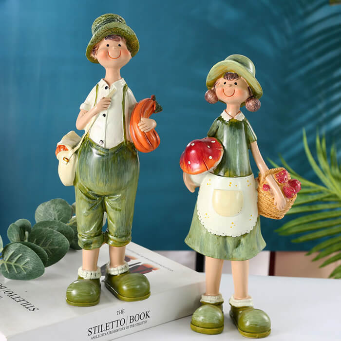 Resin Countryside Figurine Statues Garden Ornament-xinru