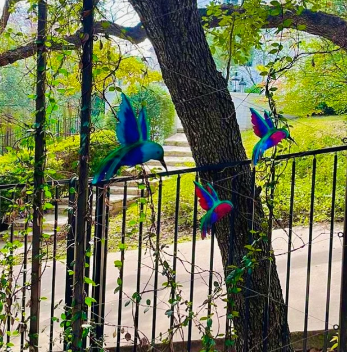 Hummingbirds Metal Art Yard Art-xinru shop